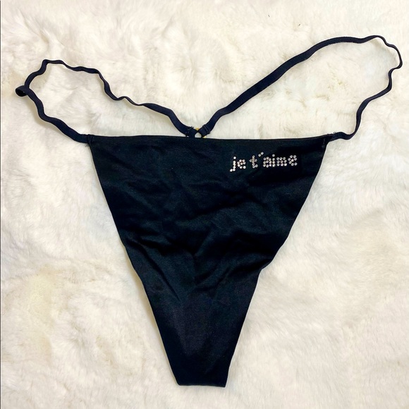 NWT Victoria’s Secret Very Sexy Je t’aime (I Love You) Rhinestone V-String Thong - Picture 1 of 9